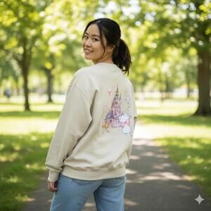 Sweatshirt / Disney Two Sided Aristocats Marie Cat Mad Tea Cup / Large / EUC